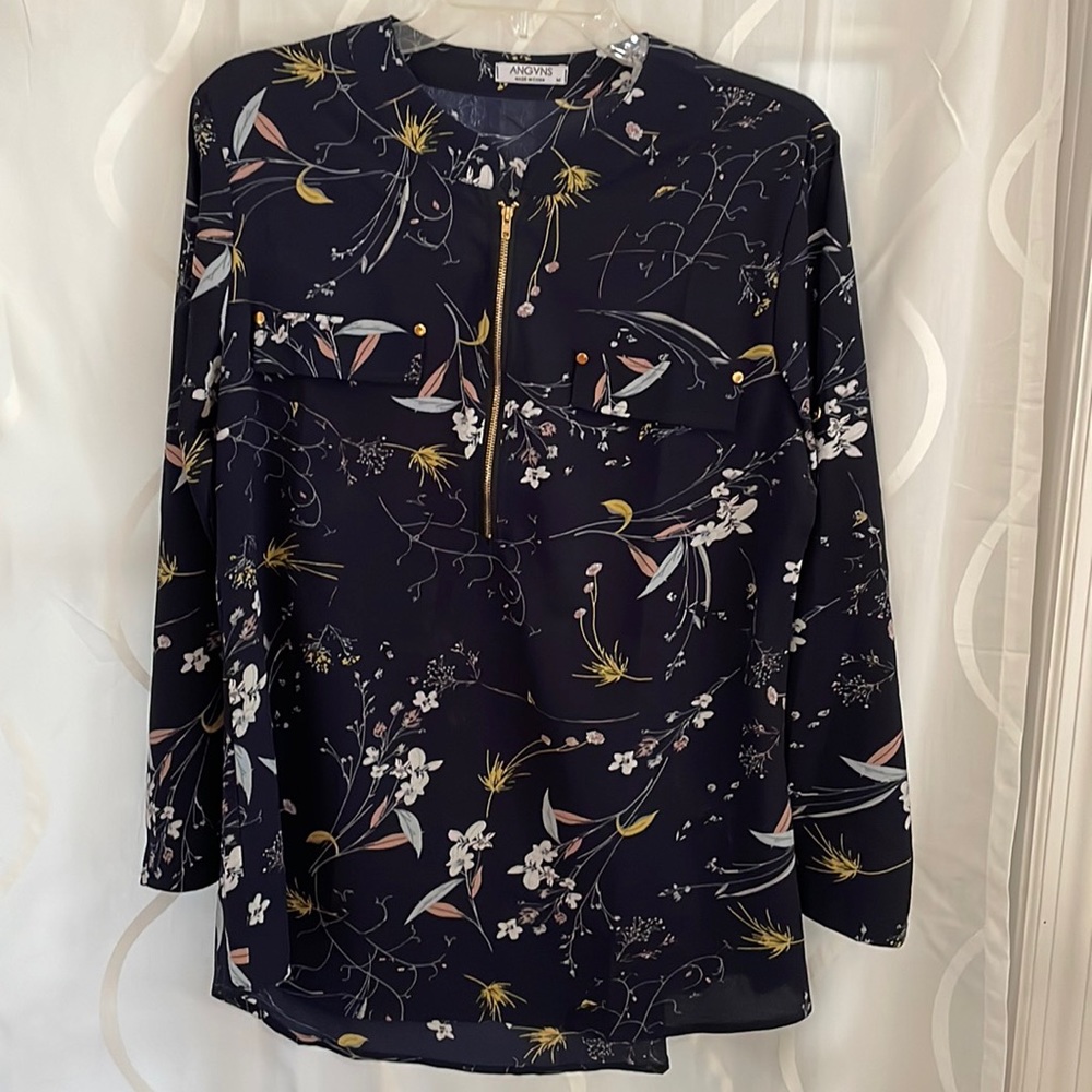 ANGVNS Floral Blouse, Medium